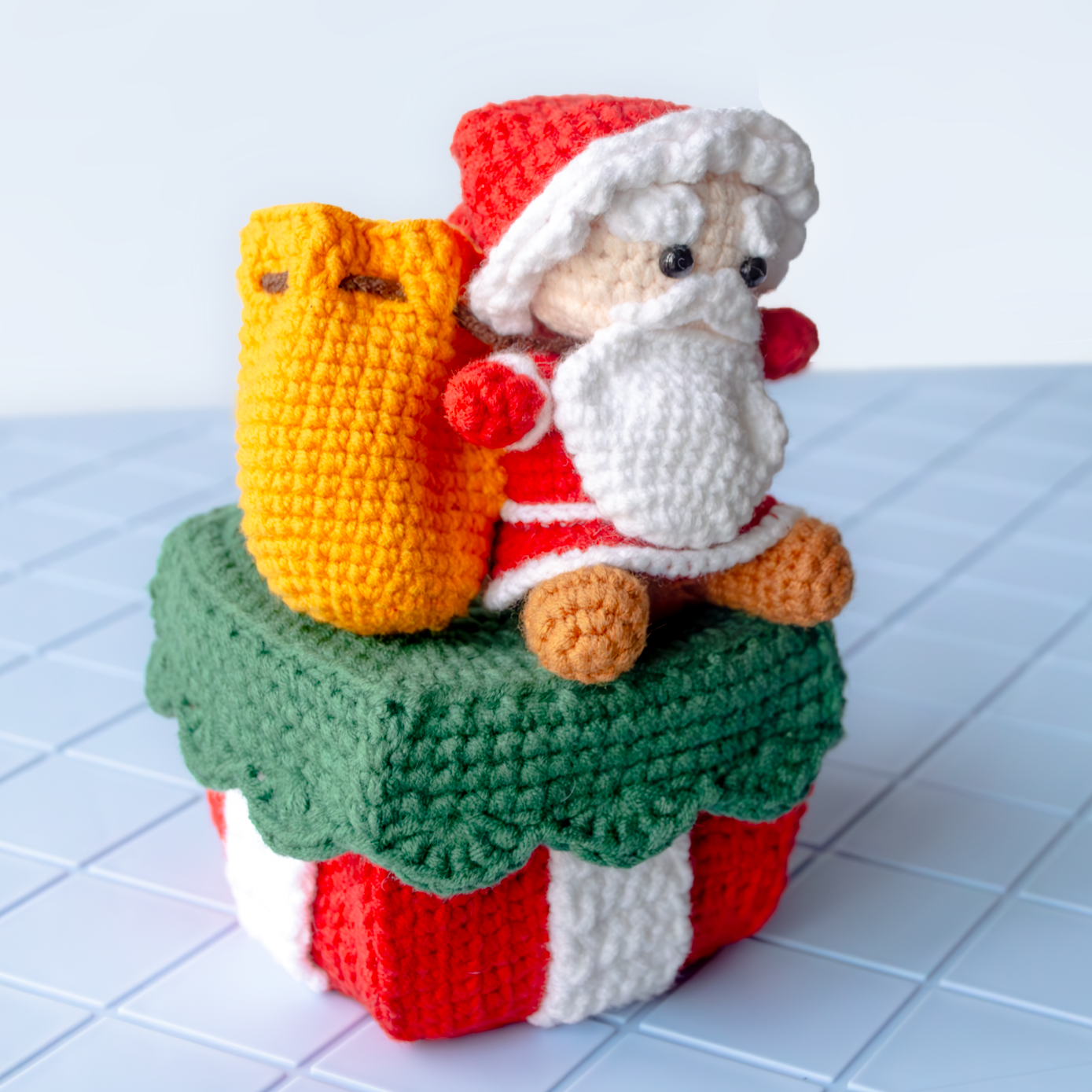 🎄 Crochet Santa Claus and Gift Box Pattern & Material Package🎄Pattern Tutorial PDF & Material Package
