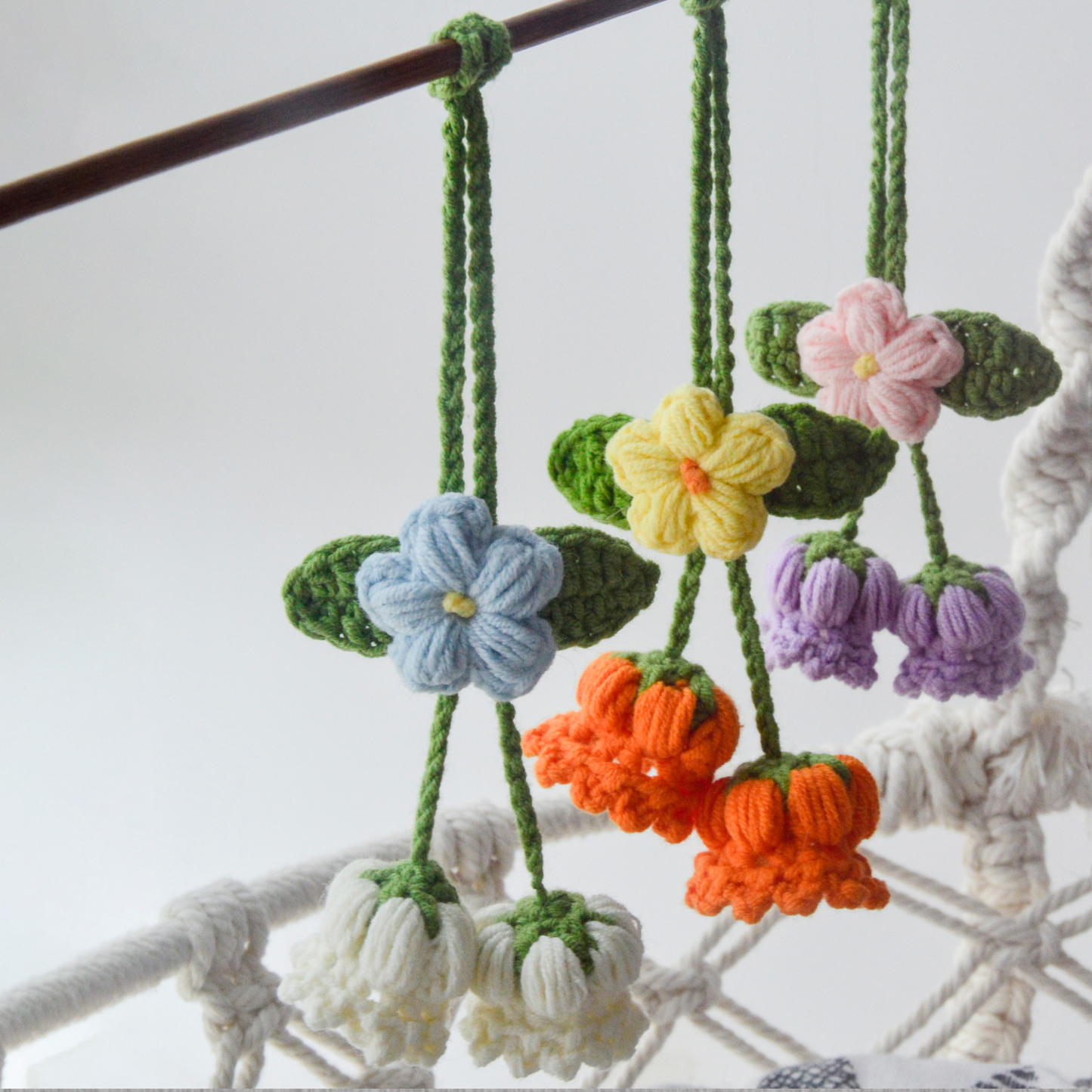 Handmade Crochet Lily of the Valley - Choose from White, Orange, or Purple