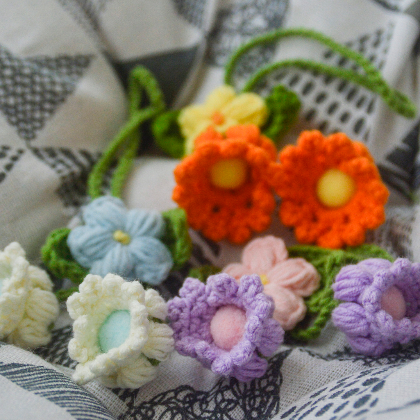 Handmade Crochet Lily of the Valley - Choose from White, Orange, or Purple