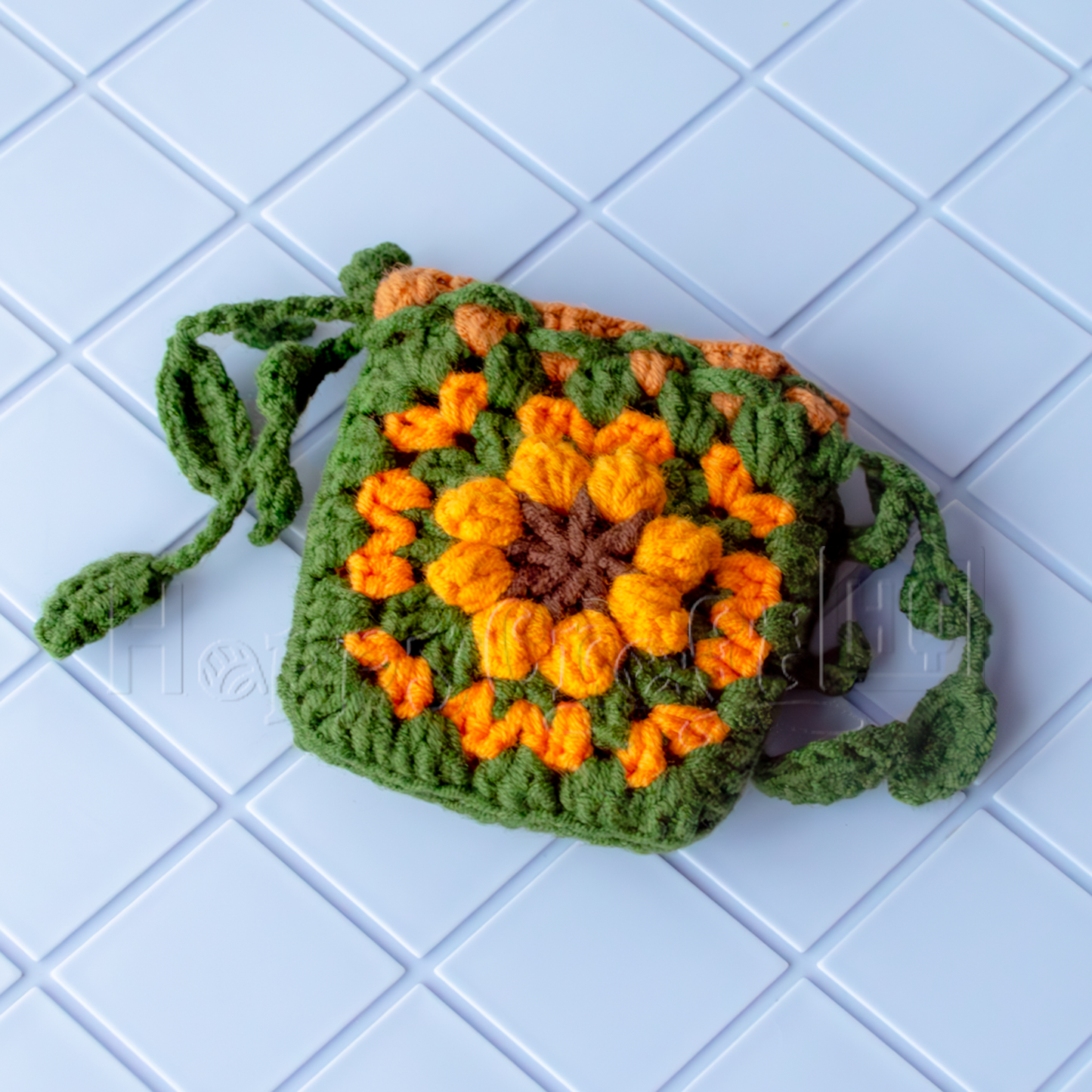 Handmade Crochet Earbud Case Tutorial – Flower Pattern Pouch, DIY Crochet Bag Guide (Pattern Tutorial ONLY)