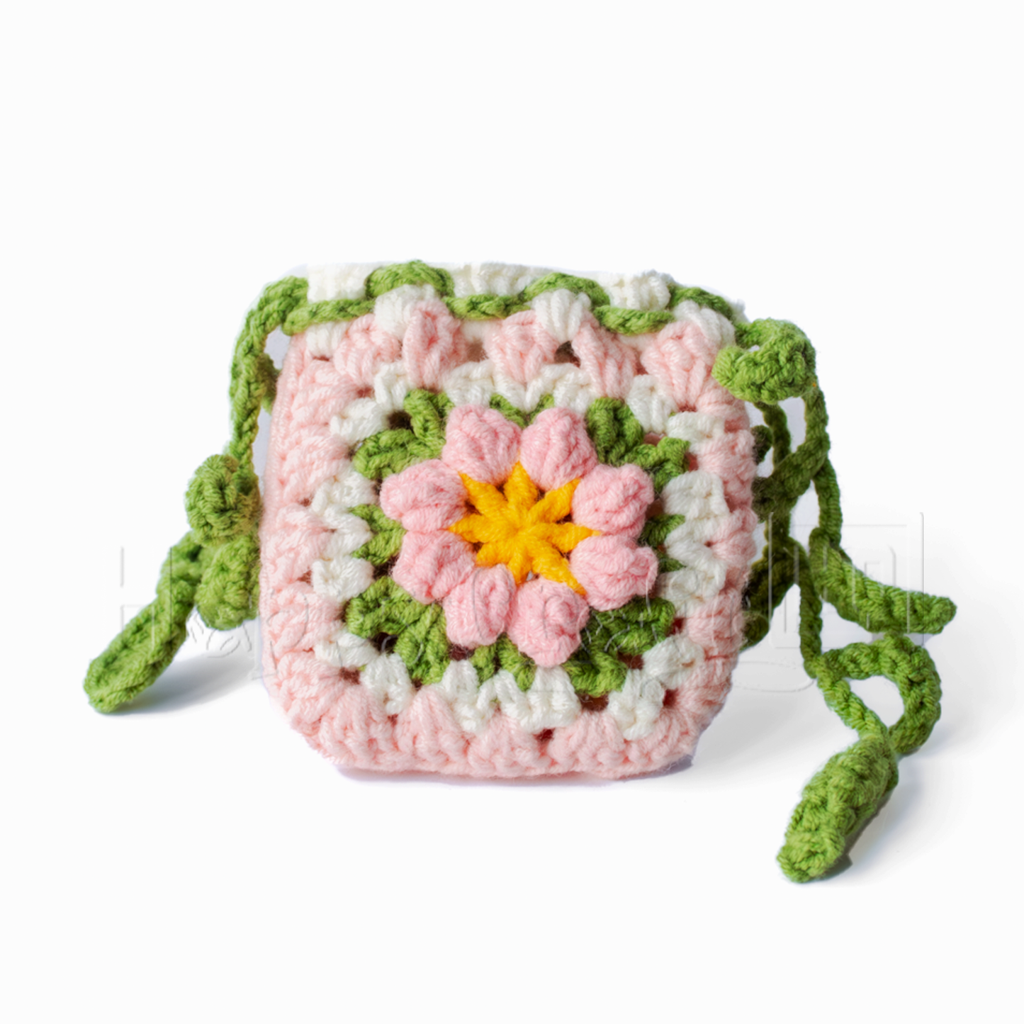 Handmade Crochet Earbud Case Tutorial – Flower Pattern Pouch, DIY Crochet Bag Guide (Pattern Tutorial ONLY)