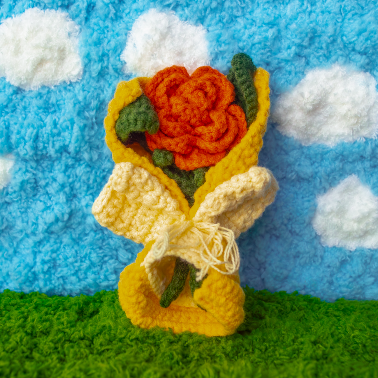 Crochet Pattern: Sunflower Bouquet Fridge Magnet + 4-in-1 Floral Tutorial