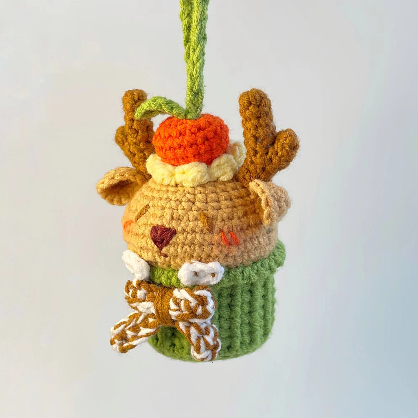 Delightful Handcrafted Crocheted Elk Cake Hanging