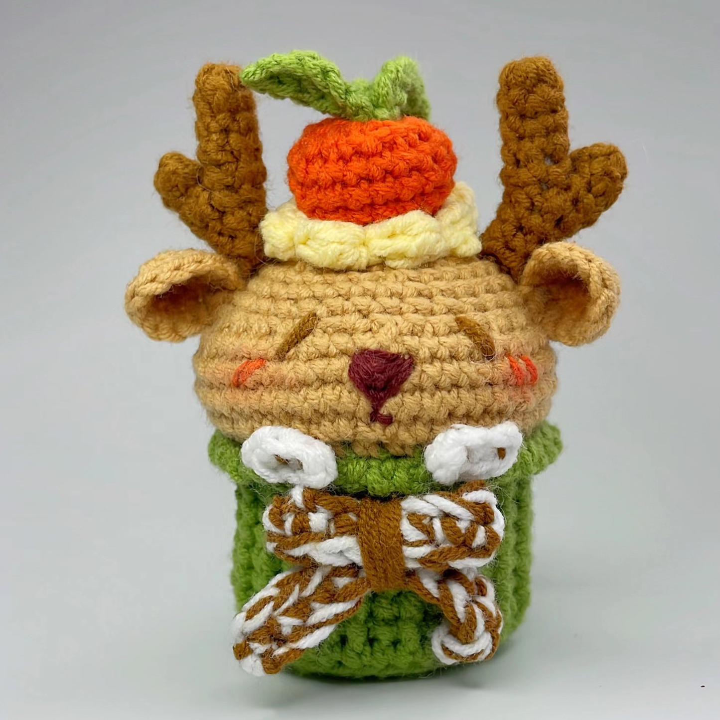 Delightful Handcrafted Crocheted Elk Cake Hanging