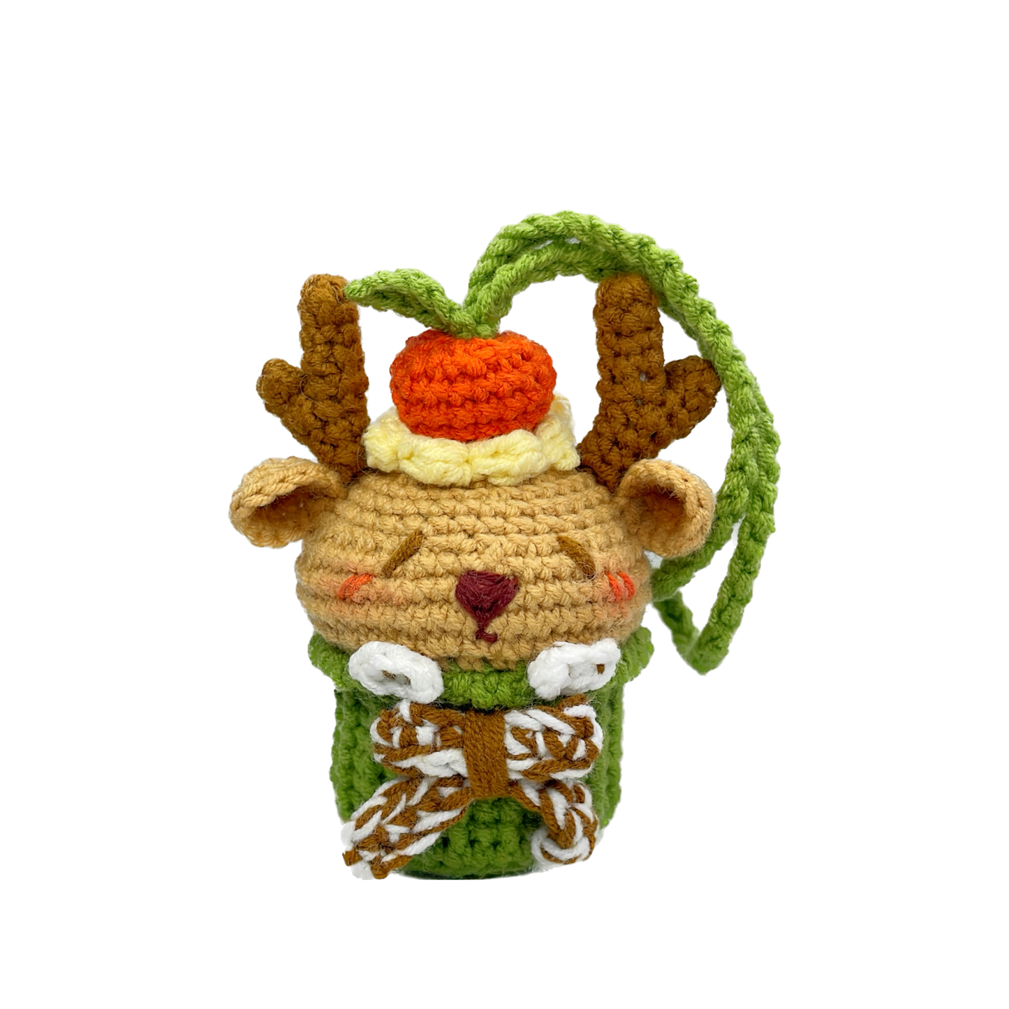 Delightful Handcrafted Crocheted Elk Cake Hanging