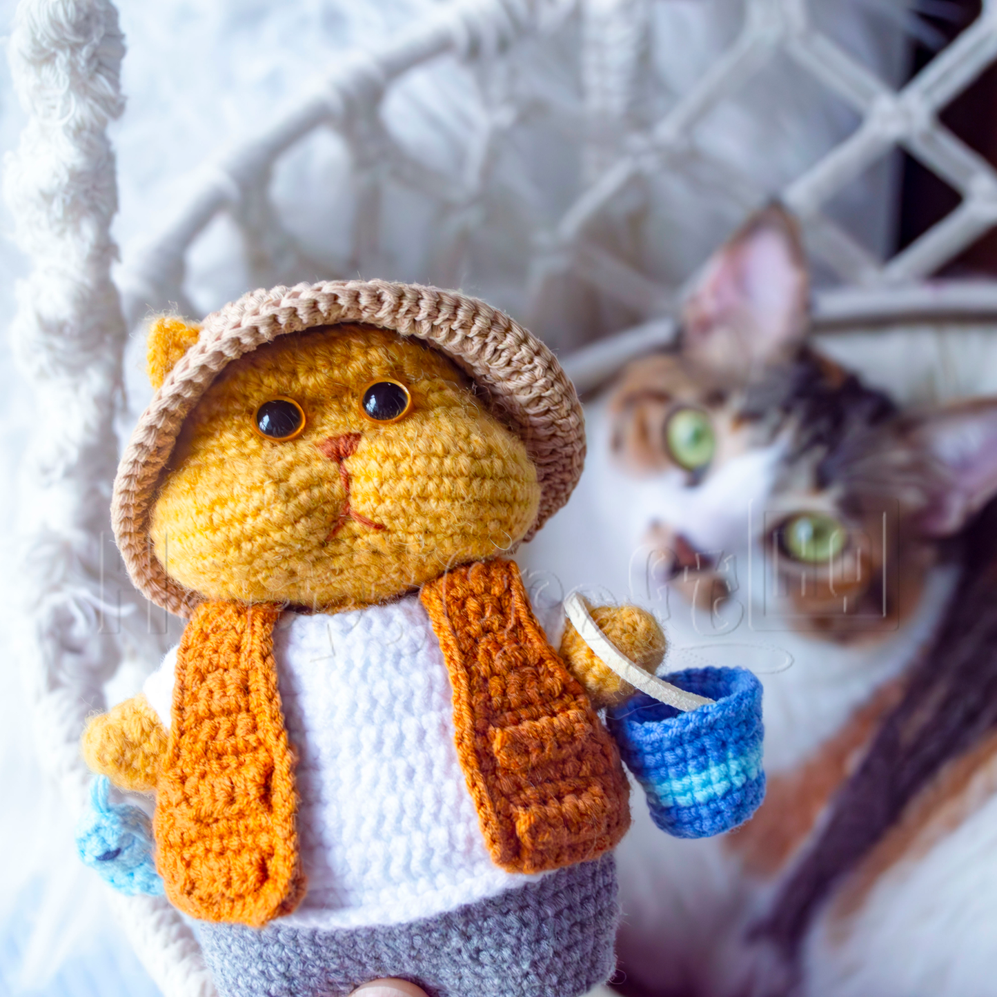 Fishing Fat Cat Crochet Kit - Pattern & Material Package