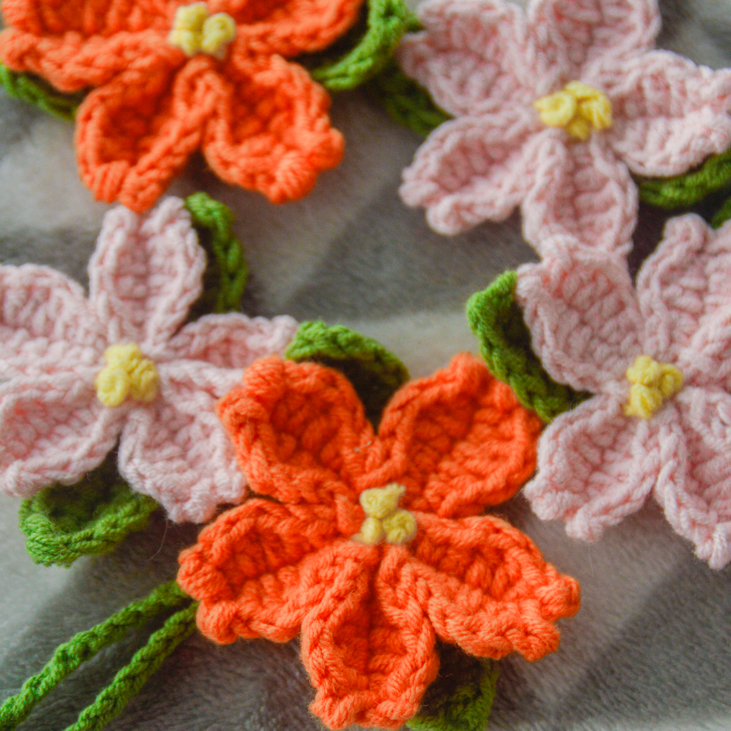 Handmade Crochet Sakura Two Leaves