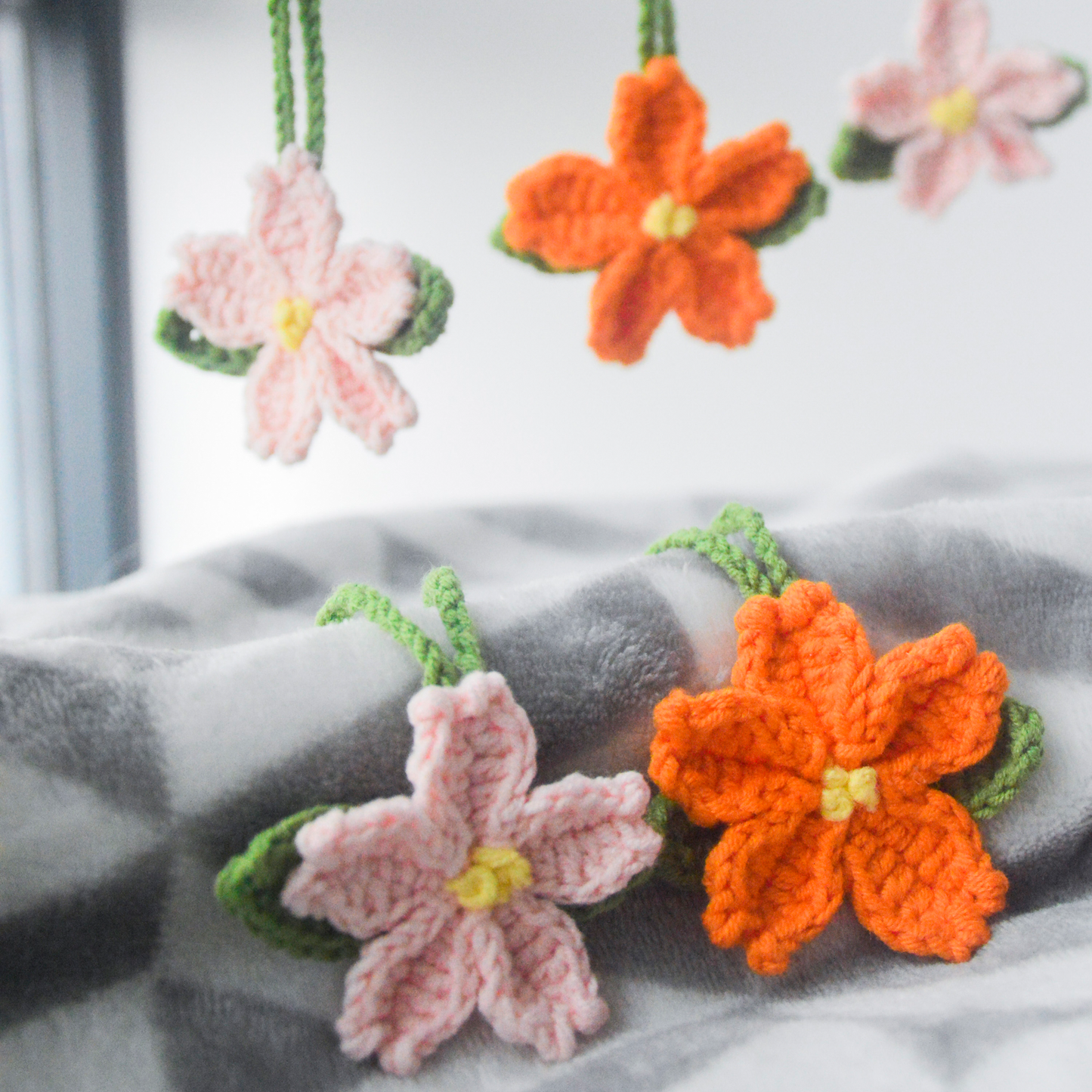 Handmade Crochet Sakura Two Leaves